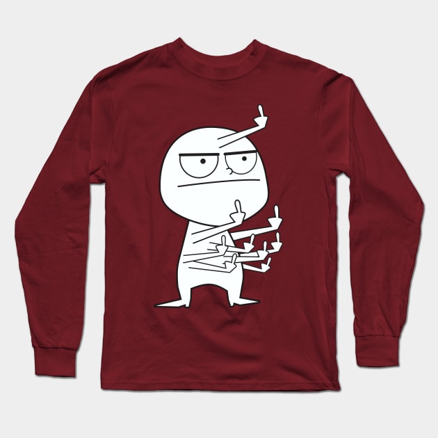 Middle Finger Maniac Long Sleeve T-Shirt by DavesTees